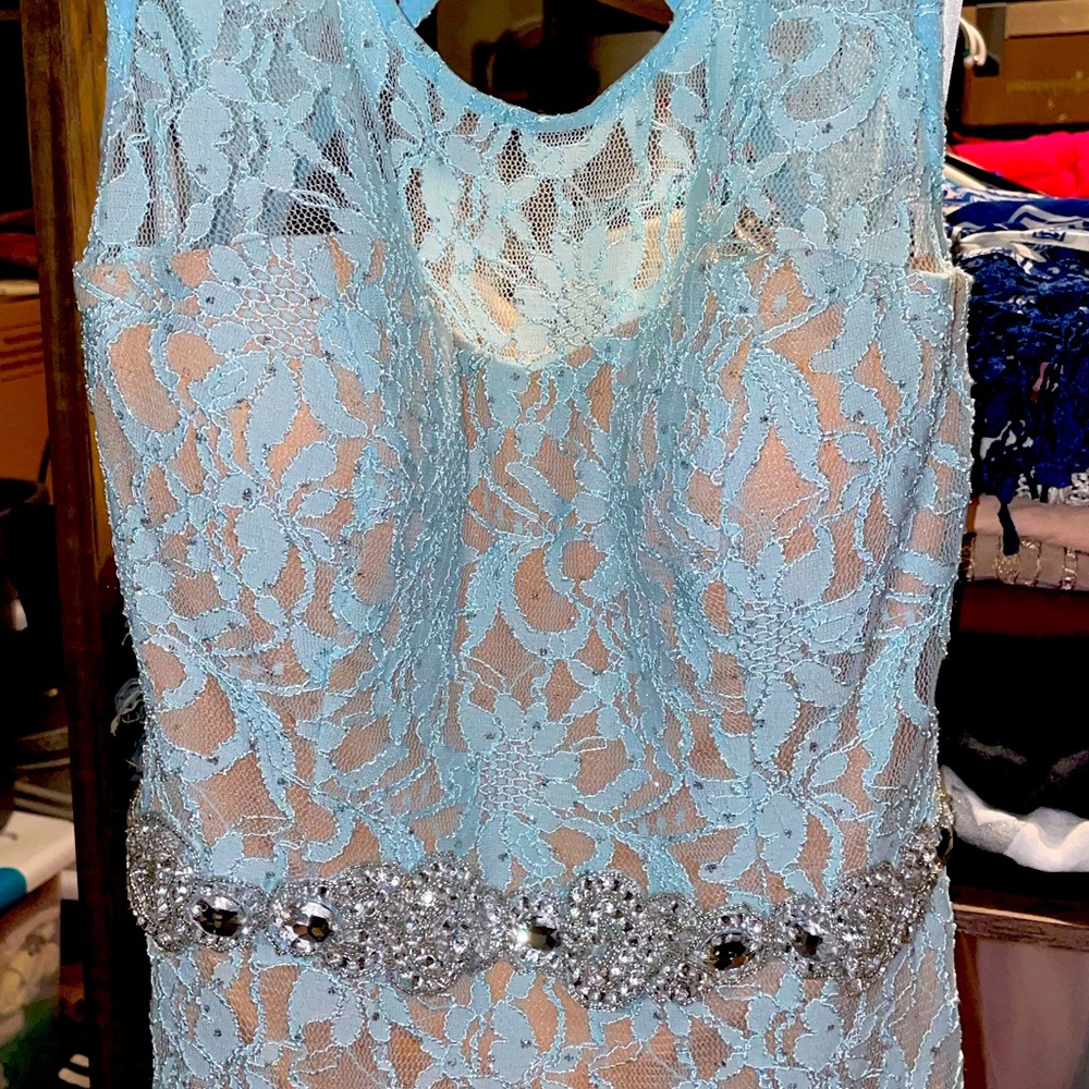 Gorgeous blue shimmer gown